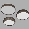 Modern Ceiling Lights With Three Round And Geometric Shaped Dark Frames White Shades 3d model