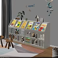 White Kids Bookcase With Multi Tiered Open Shelves Children Books Stuffed Toys And Photo Frames