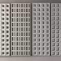 Modern White Room Dividers With Square Grid Design For Interior Spaces 3d model