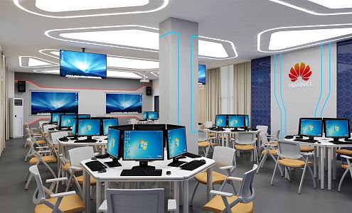 modern classroom 3d model