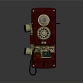 Vintage Red Electronic Telephone With Rotary Dial And Classic Design