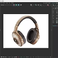 Premium Over Ear Headphones With Copper Finish And Glossy Design On Wooden Table