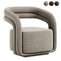 Modern Light Gray Single Sofa With Curved Armrests And Sleek Upholstered Design 3d model