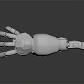 Detailed White Robotic Arm 3D Model With Articulated Joints And Components 3d model