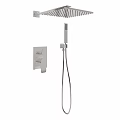 Modern Shower Faucet With Handheld Sprayer Rainfall Head And Control Panel