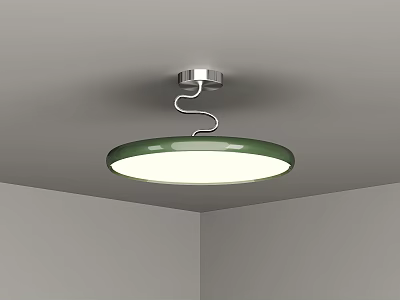 Stylish Modern Round Green Flush Mount Ceiling Light For Home Interior Design 3d model