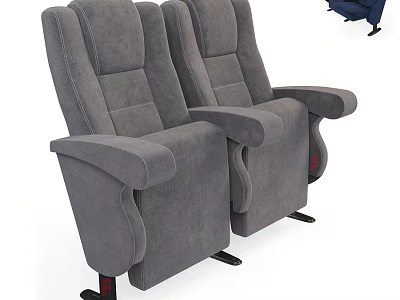 Soft Grey Fabric High Back Leisure Recliner Chairs Designed For Comfortable Home Cinema Experience 3d model