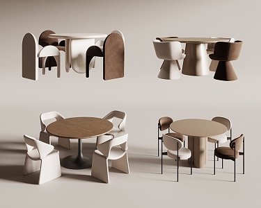 Negotiation Table and Chair Leisure Chair 3d model