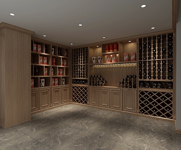 Modern Wine Cellar Solid Wood Red Wine Cellar Cold Storage Room Constant Temperature Room Constant Temperature Cabinet Display Cabinet Cold Storage Cabinet Red Wine Cellar 3d model