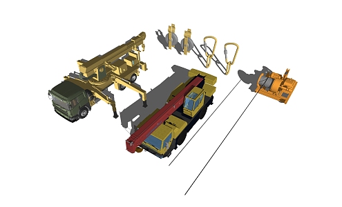 Modern Crane Hoist 3d model