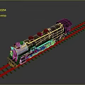 Vintage Black Model Train with White Front on Railroad Tracks and Classic Design