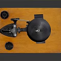 Vintage Medical Device With Metal Stand Wooden Base And Black Enclosure