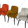 Modern Public Chair With Armrests And Black Legs In Green Beige Brown Colors