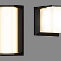 Modern Indoor Wall Lamps With Black Frame And Illuminated White Shade Design