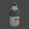 R4H Grenade Grey And Silver Military Explosive Device With Metal Safety Lever And Textured Surface