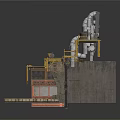 Industrial Equipment System With Metal Pipes Frame And Platform Structure