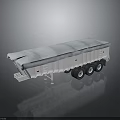 Six Wheel Dump Semi Trailer With Tarpaulin Cover And White Body Dumping Design