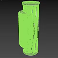 3D Model of Cylindrical Mechanical Component With Detailed Surface And Industrial Design