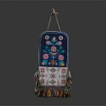 Vibrant Floral Embroidered Household Decor With Blue Base And Colorful Tassel Accents