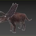 Realistic Brown Triceratops Dinosaur Model With Horns And Frill Details