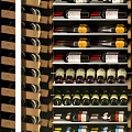 Wooden Wine Cabinet With Glass Door And Organized Wooden Racks For Wine Bottles
