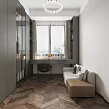 Modern Living and Dining Room Interior Design With Grey Sofa Brown Chair And Floor Lamp