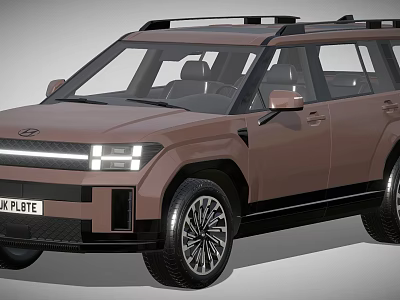 Brown SUV Car with Modern Front Design LED Headlights Roof Rails and Alloy Wheels 3d model