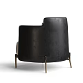 Modern Leisure Chair With Beige Fabric Upholstery Brass Metal Legs And Striped Pillow
