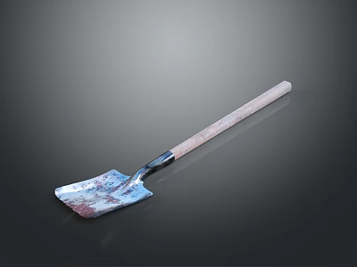 Durable Hardware Tools Shovel With Wooden Handle And Metal Blade For Gardening 3d model