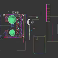 Purple Neon KTV Interior With Sound Wave Patterns And Space Themed Decor