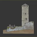 Tower defense sentry tower air defense watchtower observatory tower loft 3d model