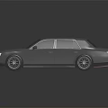 Silver Extended Luxury Car With Streamlined Design And Black Wheels On Dark Background