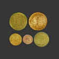 Vintage Gold Coins As Daily Living Supplies With Various Sizes And Intricate Designs