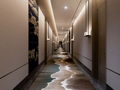 New Chinese Aisle Hotel Aisle 3d model