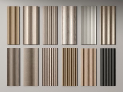 Modern wall panel Grille panel Wood veneer wall panel Background panel Decorative panel 3d model