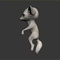3D Rendered Fennec Fox Character With Large Ears Standing On Gray Background
