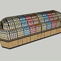 Multi Tiered Display Shelf With Colorful Packaged Goods For Retail Use 3d model