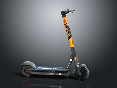 Modern Black And Yellow Electric Scooter With SWAGTRON Brand And Wheels 3d model