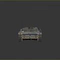 Military Armored Tank With Heavy Tracked Wheels And Front Main Cannon