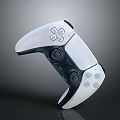 White And Black Ergonomic Game Controller With Buttons And Joysticks
