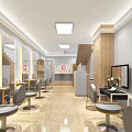Beauty Hair Salon Interior Modern Bright Design With Styling Chairs Mirrors Reception Desk And Shelves