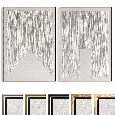 Modern Picture Frames With Textured Artwork And Multiple Colors For Home Wall Decor 3d model
