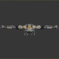 3D Rendered Robot With Silver Orange Design And Extended Arms Legs On Grey Background