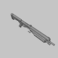 Black Tactical Shotgun With Extended Magazine Barrel Grip And Red Ammunition