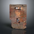 Old Weathered Brick Wall With Damaged Sections And Holes Rough Texture