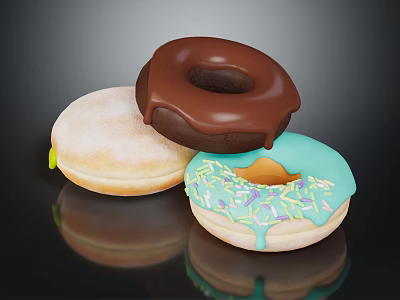 Modern Donut Cake 3d model Modern Donut Cake 3d model