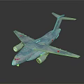 Light Blue Camouflage Passenger Airplane With Four Engines Red Emblems On Wings And Tail Design