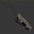 Portable Electronic Device With Metal Casing Red Green Components And Wire On Smooth Surface