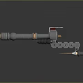 3D Rendered Metallic Weapon With Barrel Grip Magazine And Mechanical Design