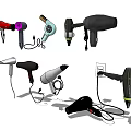 Various Daily Electrical Hair Dryers With Different Designs And Styles